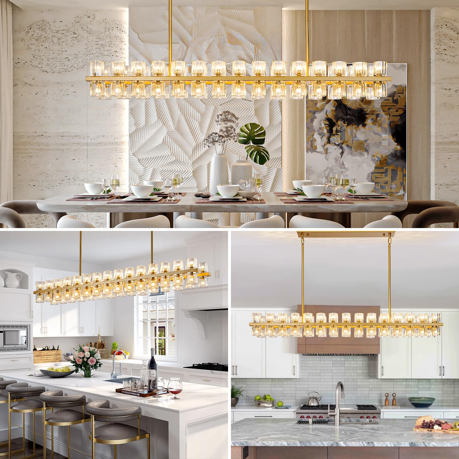 48 Inch Black Wagon Wheel Chandelier with Crystal Shade, 48 Lights, Modern Farmhouse Style, Ideal for Dining Room, Kitchen, Entryways - Camilalamps - B0DPJY8R54