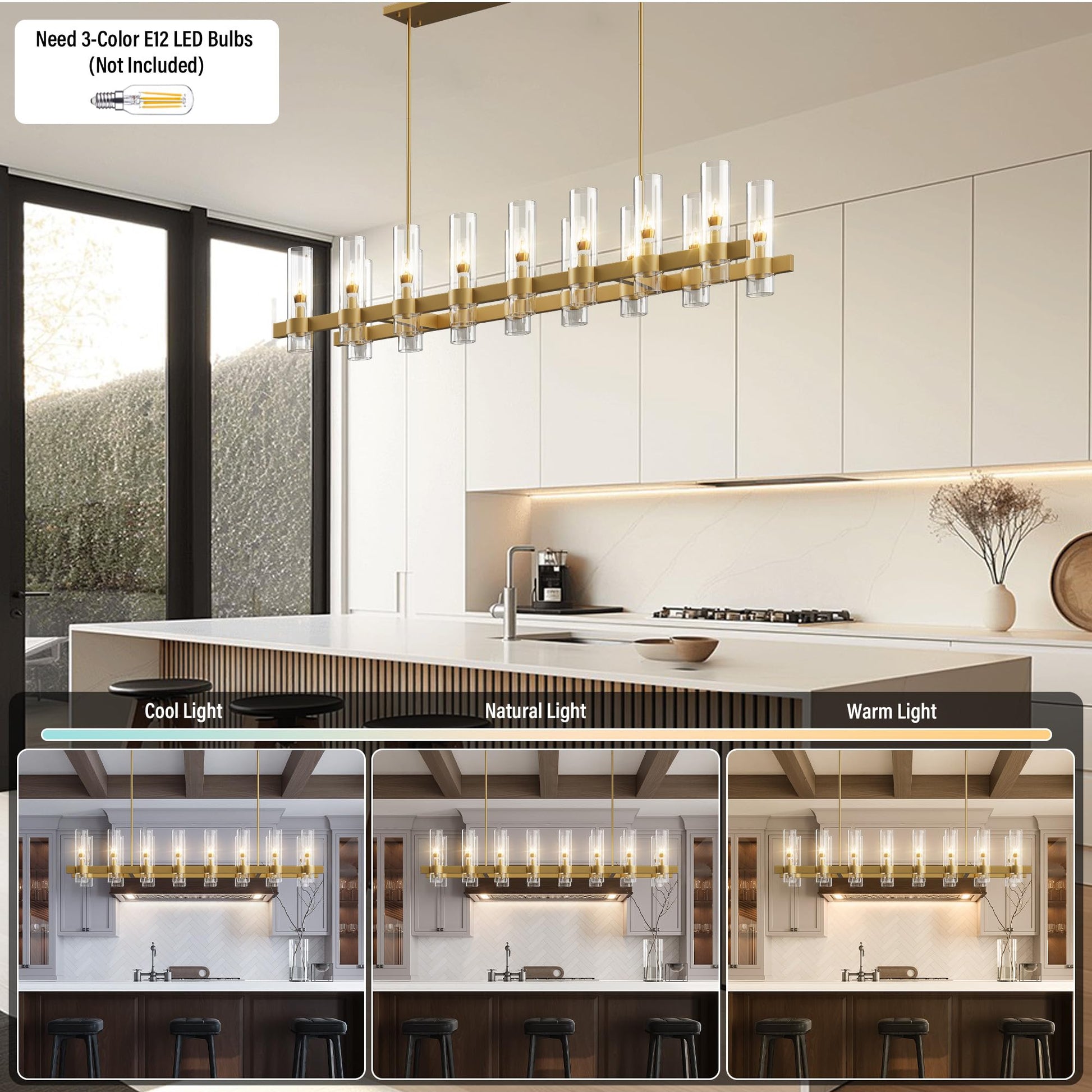 60 Inch Gold Chandelier, Wagon Wheel Chandelier with Glass Shade, 20 - Lights Large Round Modern Farmhouse High Ceiling Pendant Lighting Fixture for Dining Room, Living Room, Kitchen, Foyer - Camilalamps - B0CNRHR35D