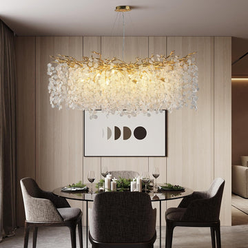 Tree Branch Crystal Chandelier Luxury Gold Crystal Hanging Pendant Lighting Fixture 47.2" Round 18-Light Chandeliers for Dining Room Kitchen Bedroom Living Room Restaurant
