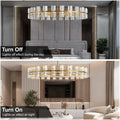 48 Inch Black Wagon Wheel Chandelier with Crystal Shade, 48 Lights, Modern Farmhouse Style, Ideal for Dining Room, Kitchen, Entryways - Camilalamps - B0DPJY8R54