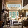 60 Inch Gold Chandelier, Wagon Wheel Chandelier with Glass Shade, 20 - Lights Large Round Modern Farmhouse High Ceiling Pendant Lighting Fixture for Dining Room, Living Room, Kitchen, Foyer - Camilalamps - B0CNRHR35D