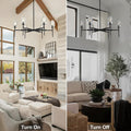 Modern Black Crystal Chandelier 6 Lights 42in Round K9 Tulip Pendant - Camilalamps - CA-B0DD44R37T