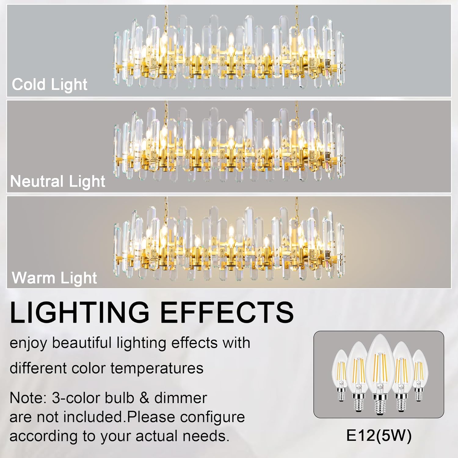 Luxury 54" Gold Crystal Chandelier – 24 Light Rectangular Fixture for Dining & Living Rooms - Camilalamps - CA-B0FJFZYLSB