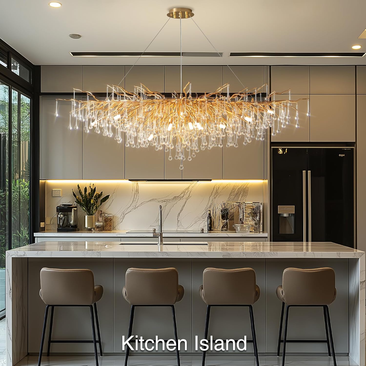 63" Black Modern Crystal Tree Branch Chandelier with 15 Lights - Camilalamps - CA-B0BXN9SB16