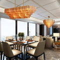 41 - Inch Amber Glass Large Modern Chandelier with 18 Lights - Camilalamps - CA-B0FPM873C1