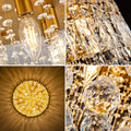 9 Light Modern Crystal Raindrop Chandelier Lighting Flush Mount - Camilalamps - CA-B0FQ4X9ZGR
