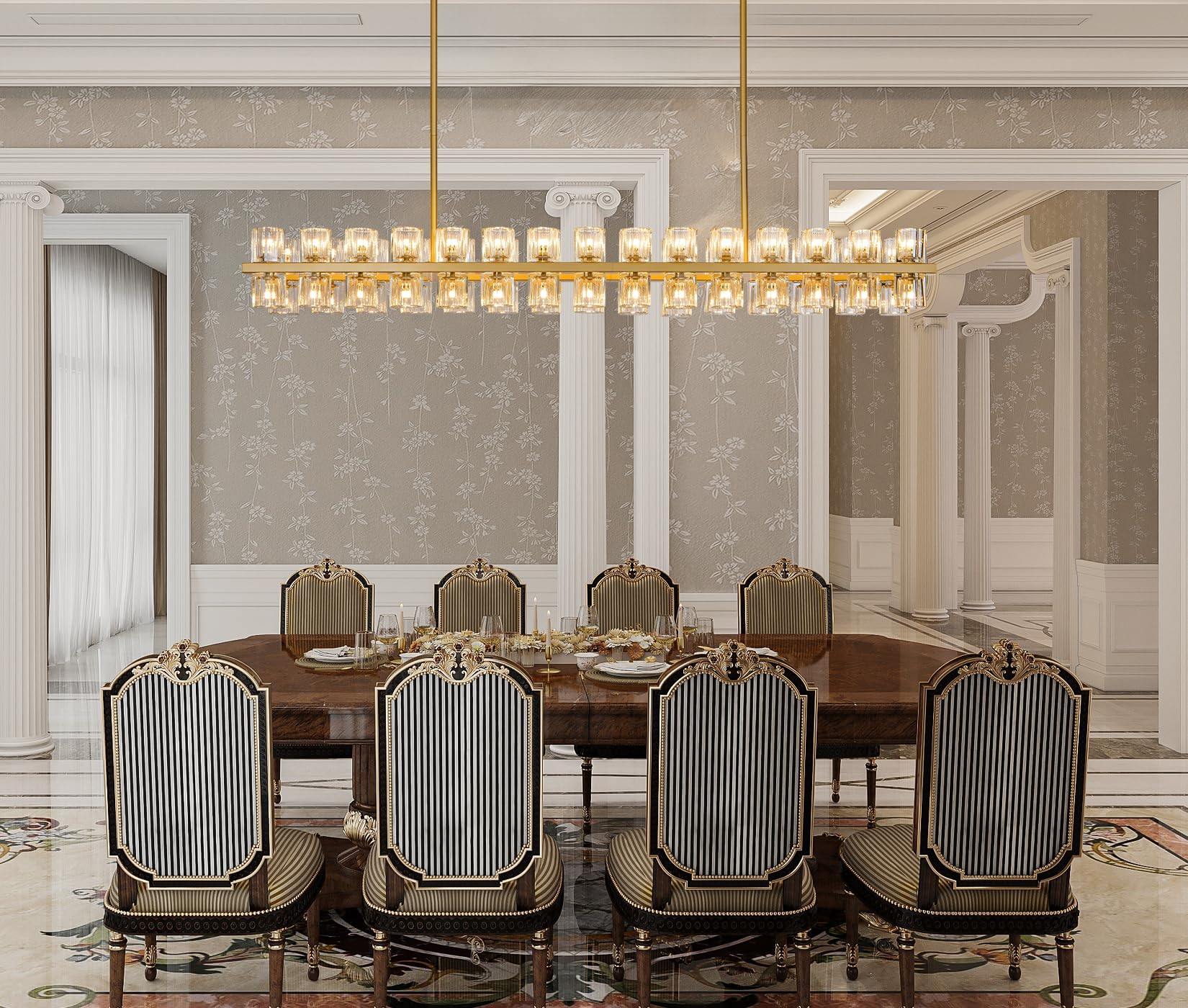 48 Inch Black Wagon Wheel Chandelier with Crystal Shade, 48 Lights, Modern Farmhouse Style, Ideal for Dining Room, Kitchen, Entryways - Camilalamps - B0DPJY8R54