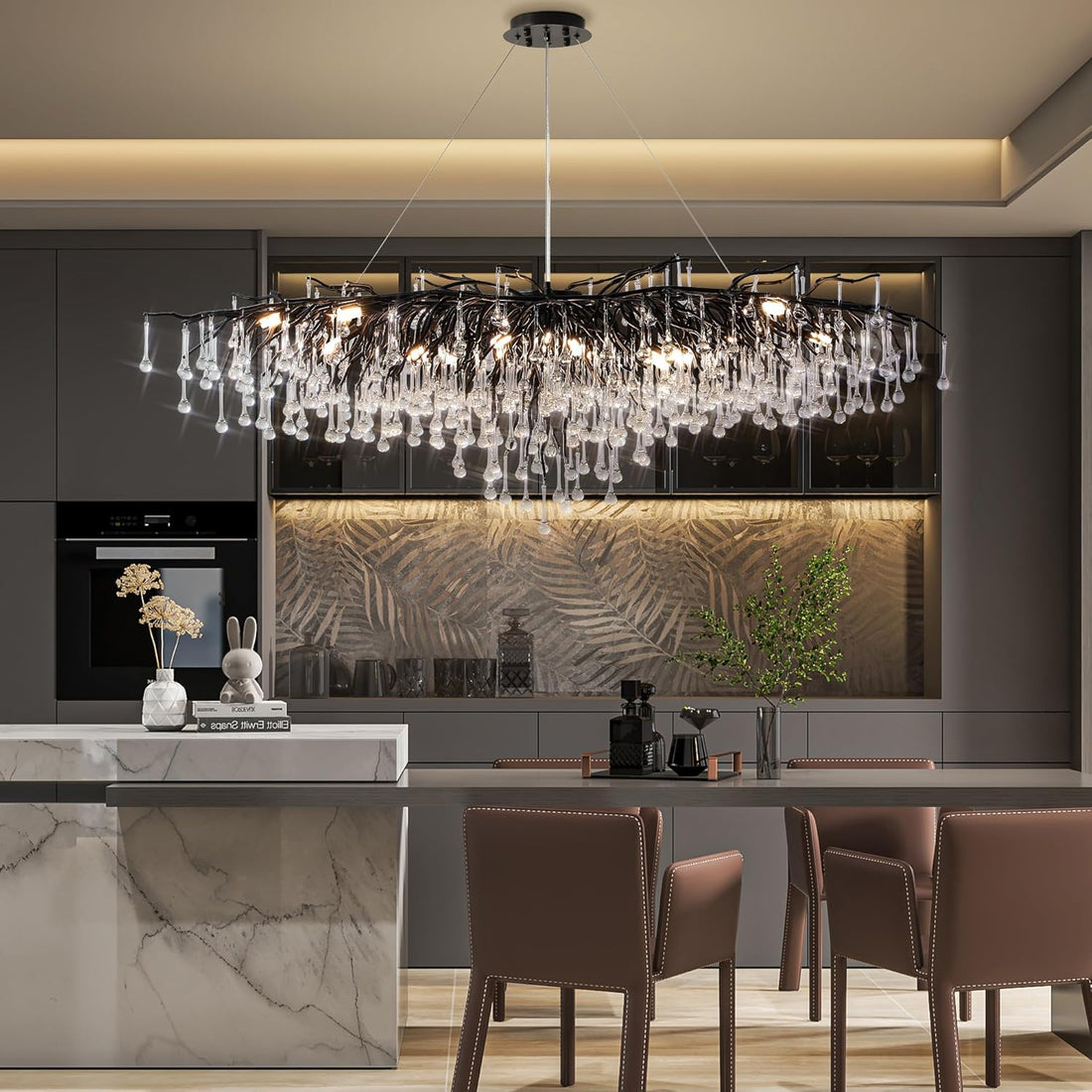 63" Black 15 - Light Modern Crystal Tree Branch Chandelier - Camilalamps - CA-B0BXN9SB16