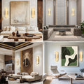 19.7'' Wall Sconces Set of 2, Natural Alabaster Wall Light, Indoor Vanity Light Fixtures for Bathroom,Black Bedside Wall Lamp Perfect for Hallway, Living Room,Bedroom,Stairs(Gift Bulb) - Camilalamps - B0CHYF9LZM