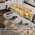 Luxury Gold 2 - Tier Rectangular Crystal Chandelier 52