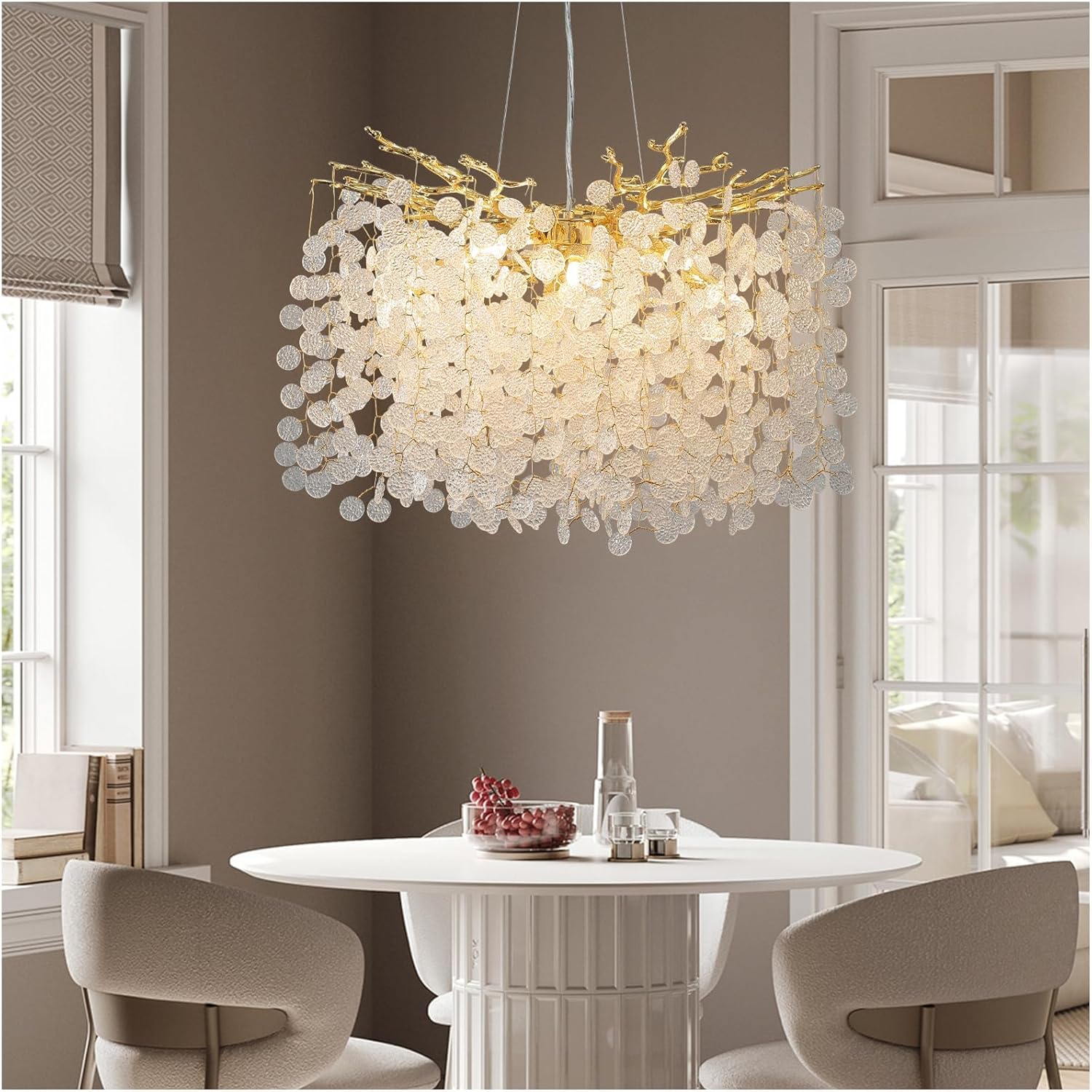 Gold Modern Tree Branch Crystal Chandelier 23.6" Round - Camilalamps - CA-B0C5T3V3FS