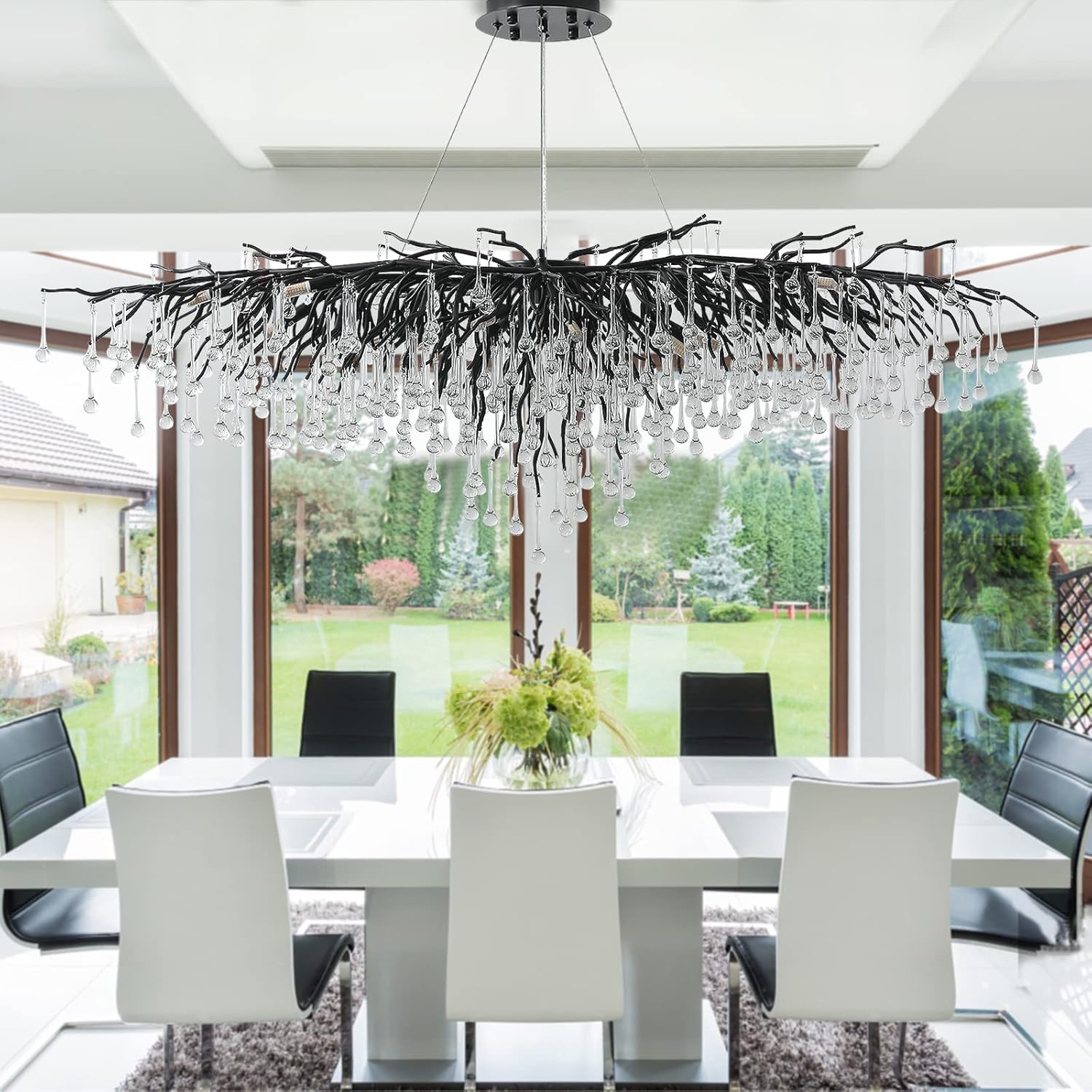 63" Black 15 - Light Modern Crystal Tree Branch Chandelier - Camilalamps - CA-B0BXN9SB16
