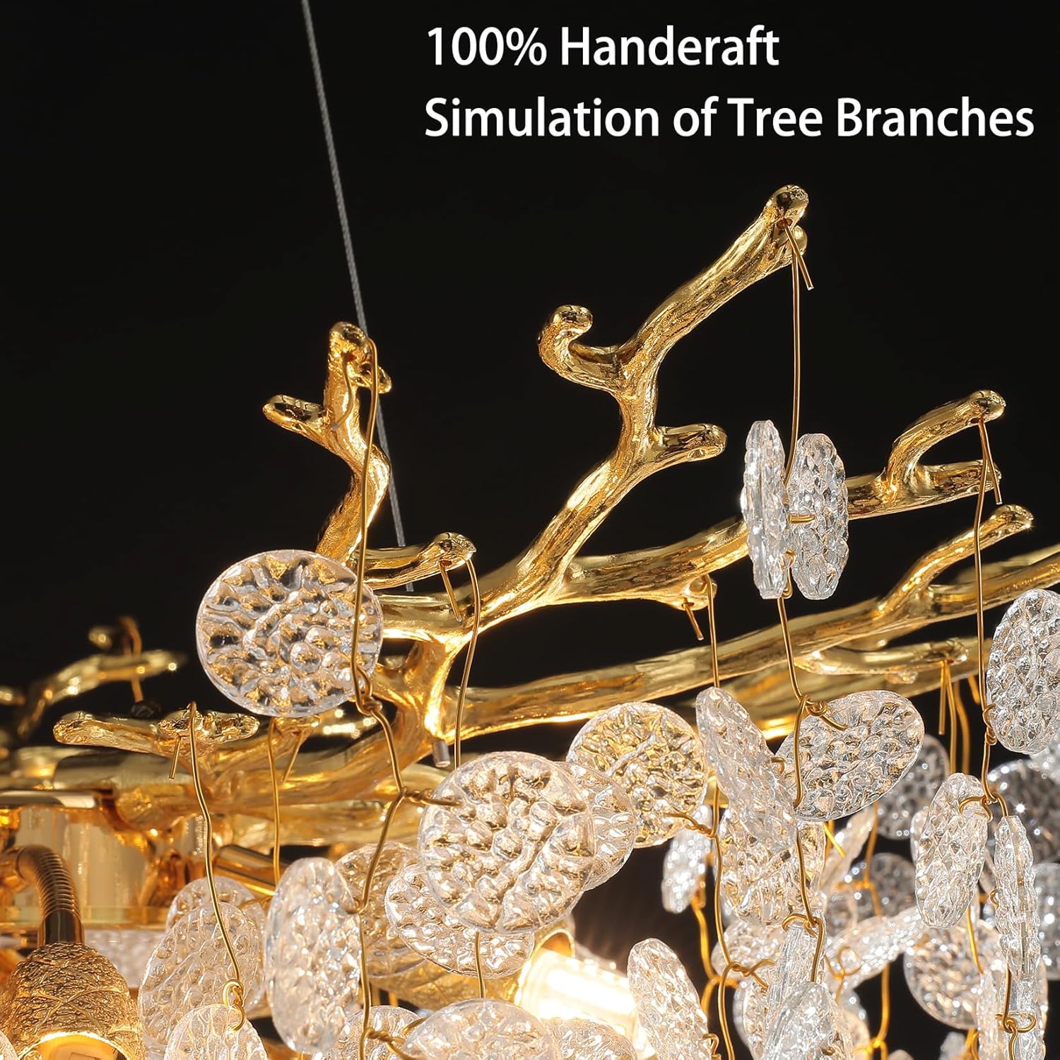 Gold Modern Tree Branch Crystal Chandelier 23.6" Round - Camilalamps - CA-B0C5T3V3FS