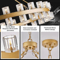 Gold 48‑Inch Wagon Wheel Chandelier with 48 Crystal Lights - Camilalamps - CA-B0DN9CZHJS