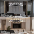 48 Inch Black Wagon Wheel Chandelier with Crystal Shade, 48 Lights, Modern Farmhouse Style, Ideal for Dining Room, Kitchen, Entryways - Camilalamps - B0DPJY8R54
