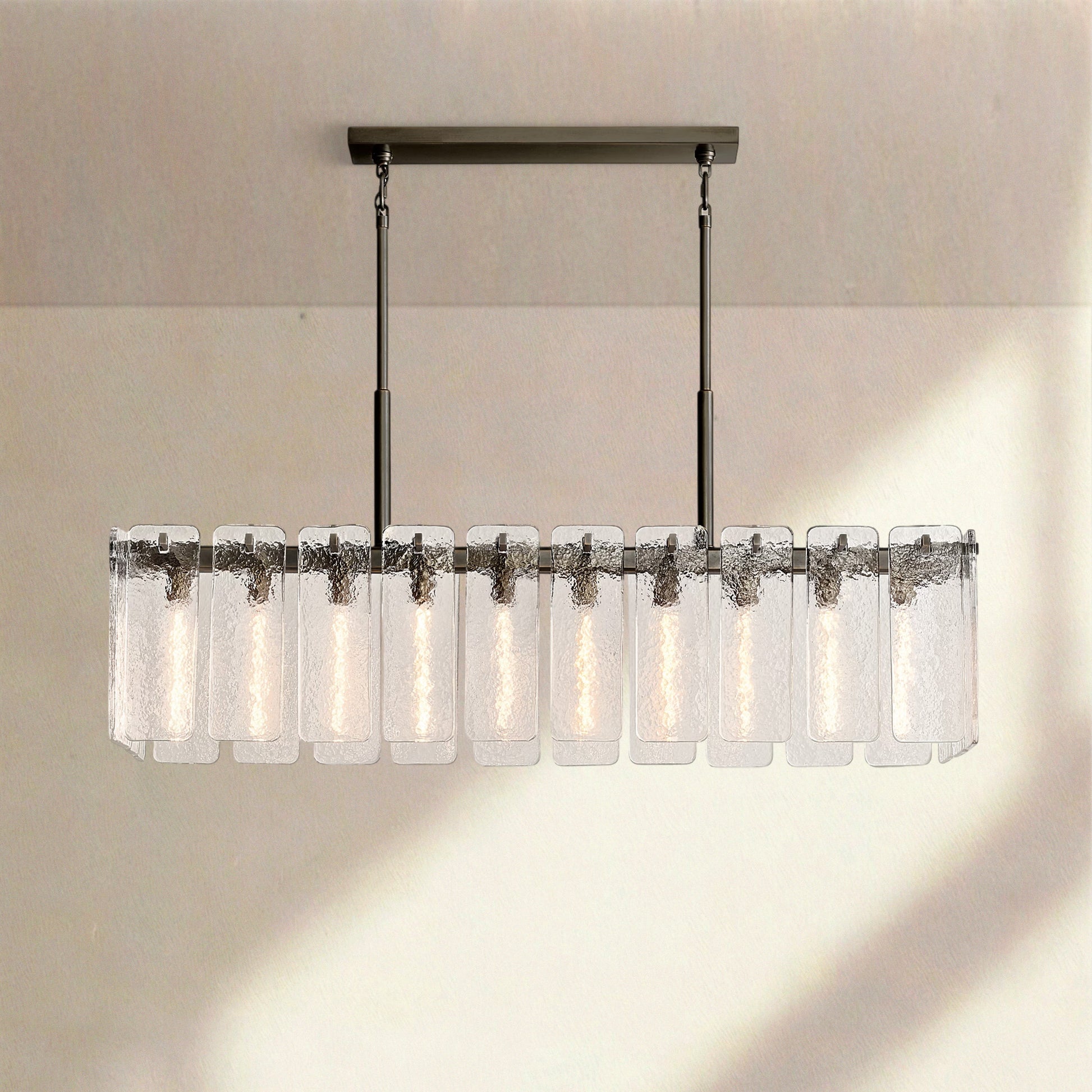 Calametta Glass Rectangular Chandelier 60" 72" - Camilalamps - CA-CALAM-GL-2