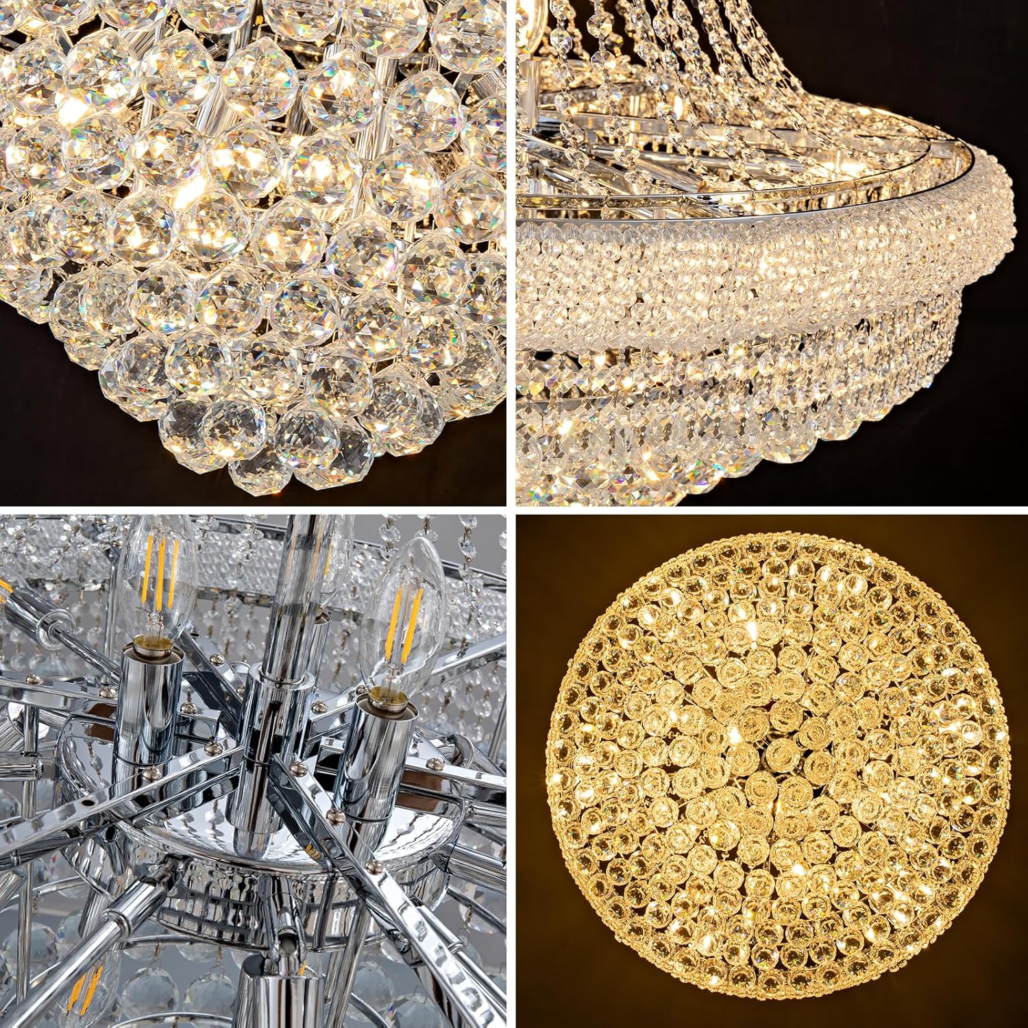 Chrome 24 - Light Crystal Chandelier for High Ceilings - Camilalamps - CA-B0FPX75D2H