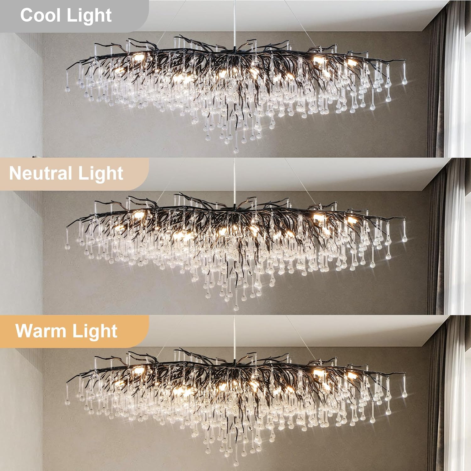 63" Black 15 - Light Modern Crystal Tree Branch Chandelier - Camilalamps - CA-B0BXN9SB16