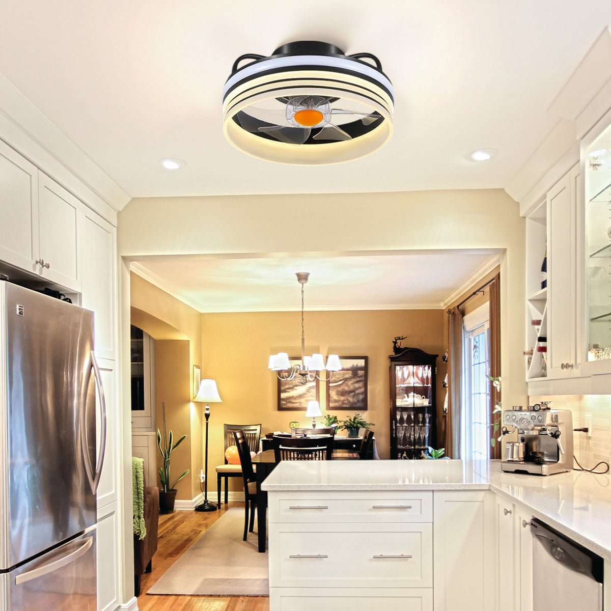Modern LED Flush Mount Ceiling Fan Light 13" - Camilalamps - CA - LED - Flush - Fan - 2