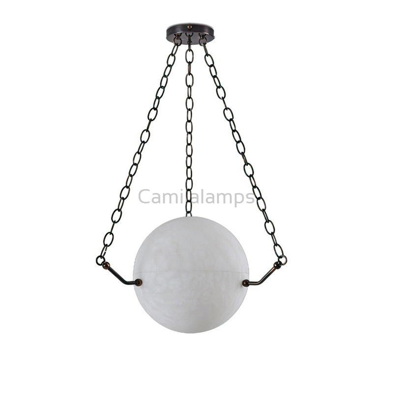 Aaron Alabaster Sphere Suspension Lamp, Pendant Kitchen Island Lamp - Camilalamps - CA - AL2024 - C2413