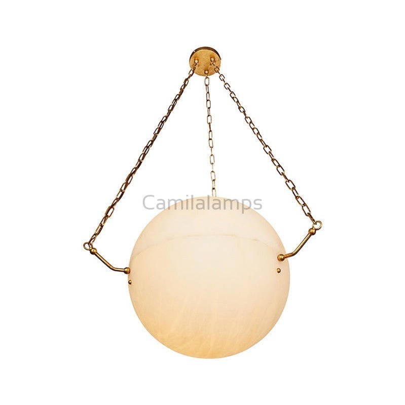 Aaron Alabaster Sphere Suspension Lamp, Pendant Kitchen Island Lamp - Camilalamps - CA - AL2024 - C2412