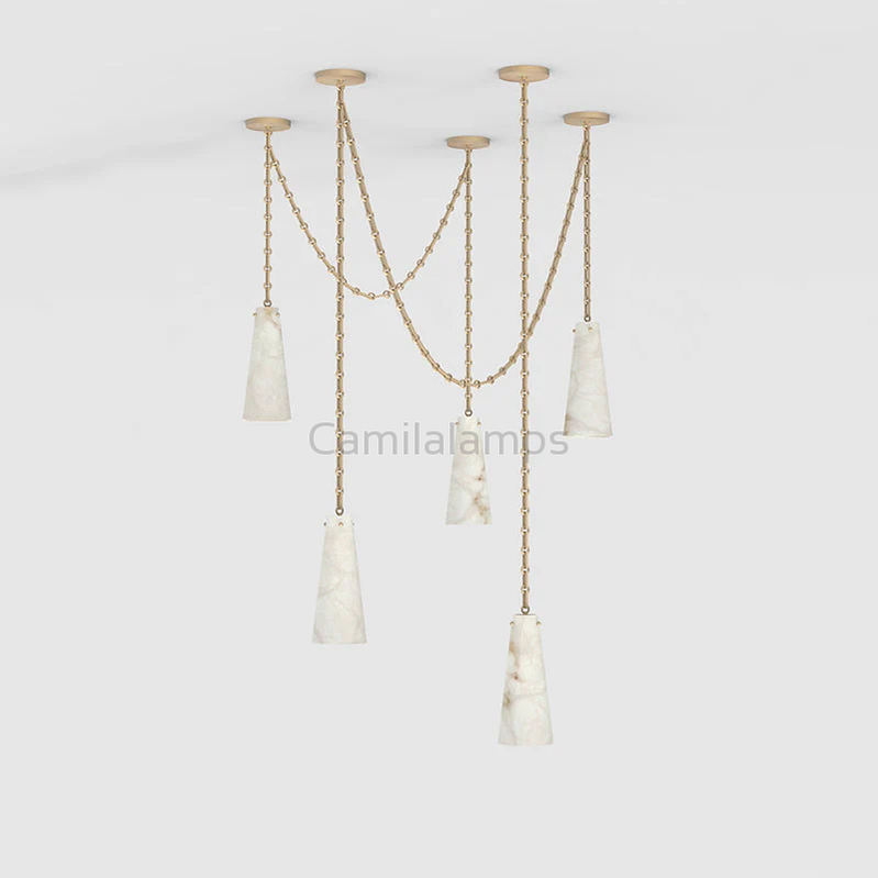 Lysander Alabaster Modern 5-light Chandelier