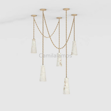 Lysander Alabaster Modern 5-light Chandelier