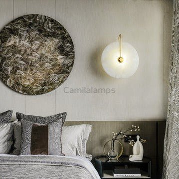 Charlene Marble Round Bedroom Wall Sconce - Camilalamps - CA - SMA - 2