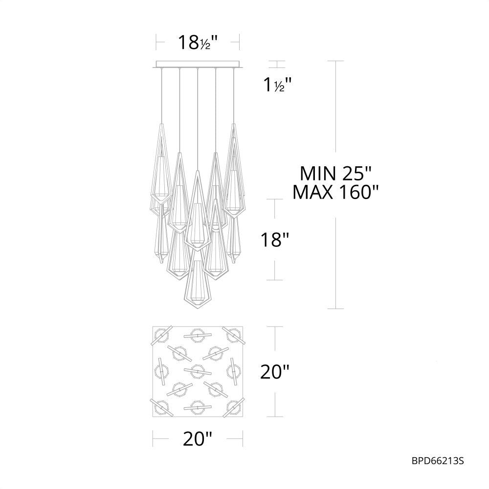 Devotion Linear Chandelier 13 Light