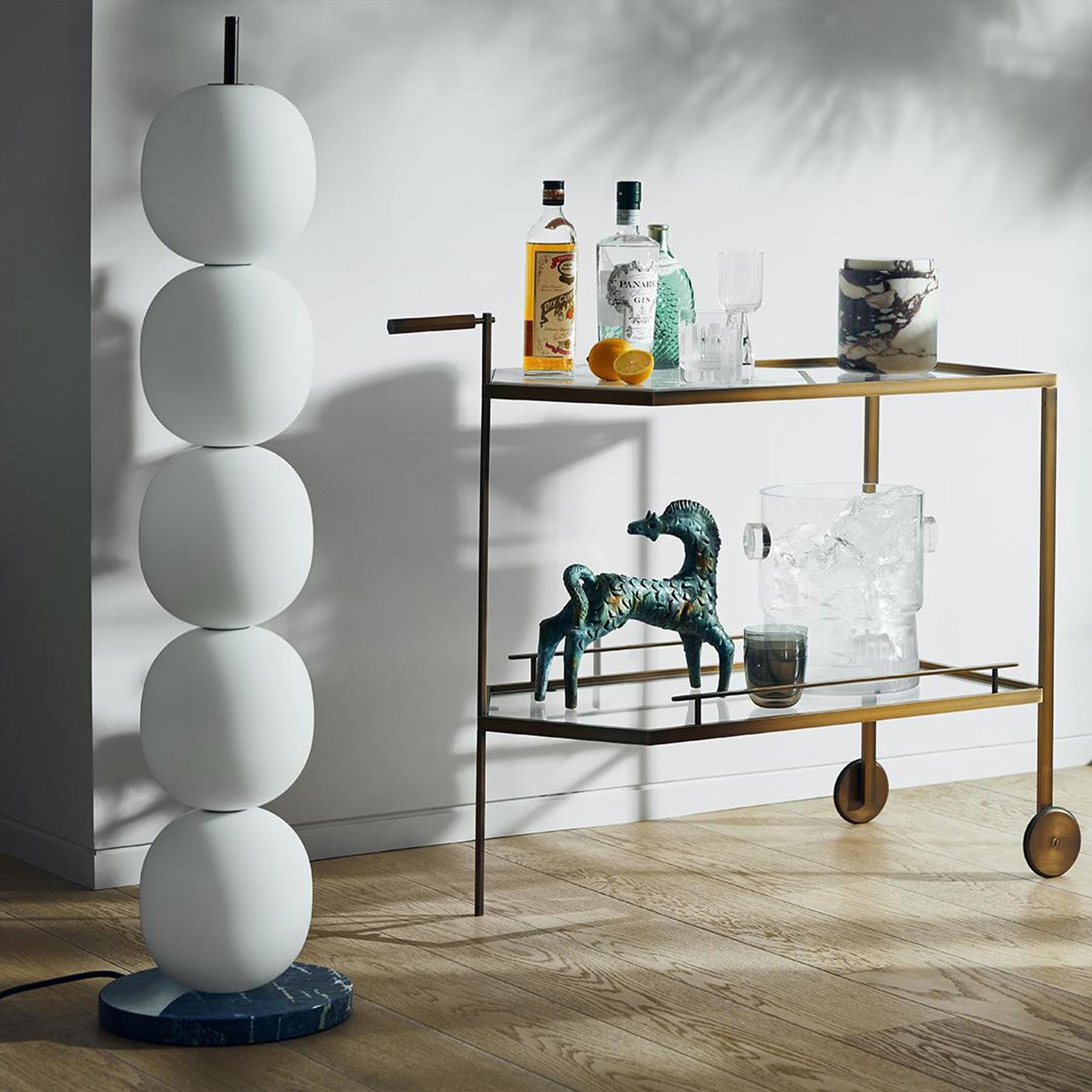 Beaded Floor Lamp and Marble Base - Camilalamps - Beade - 1304 - 3