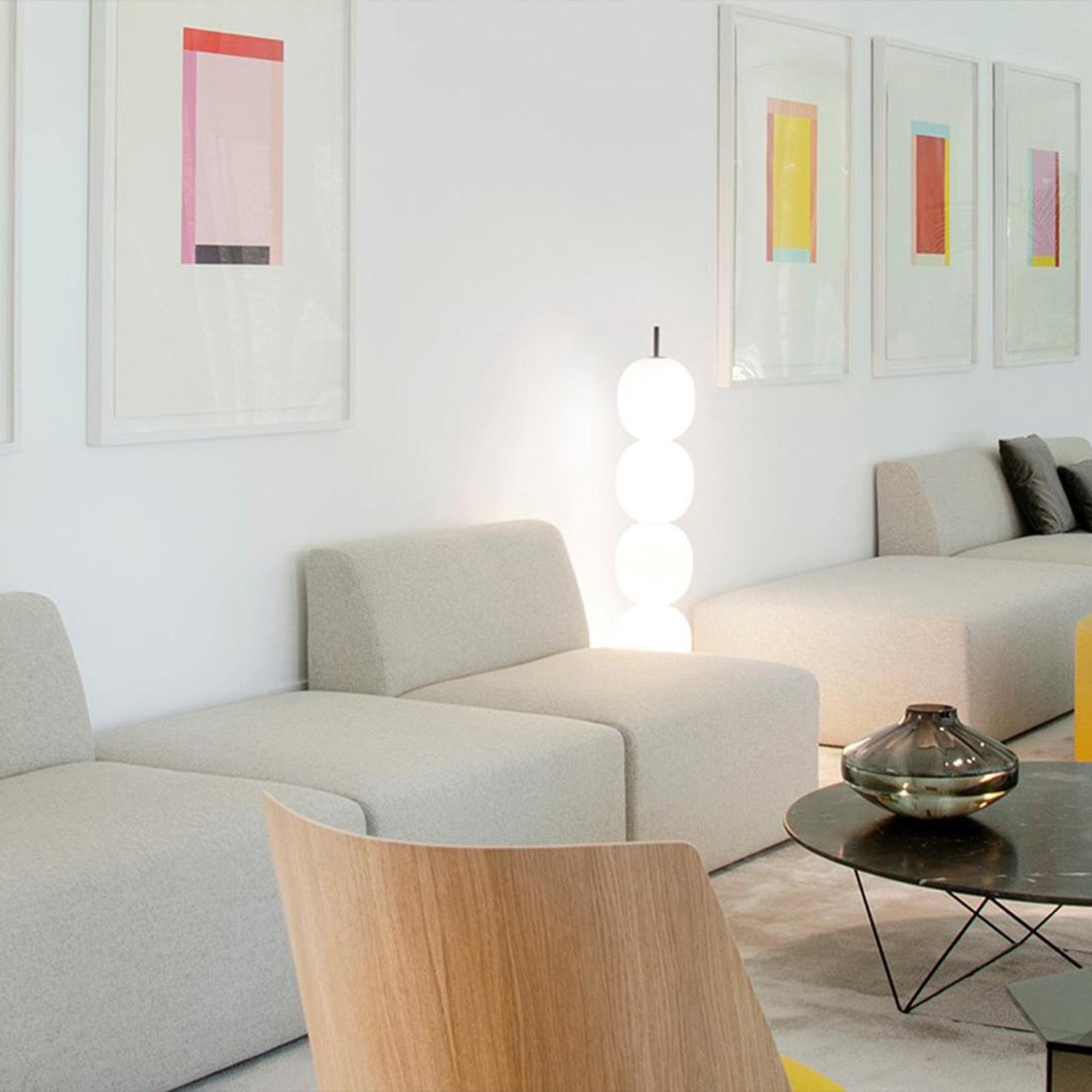 Beaded Floor Lamp and Marble Base - Camilalamps - Beade - 1304 - 1
