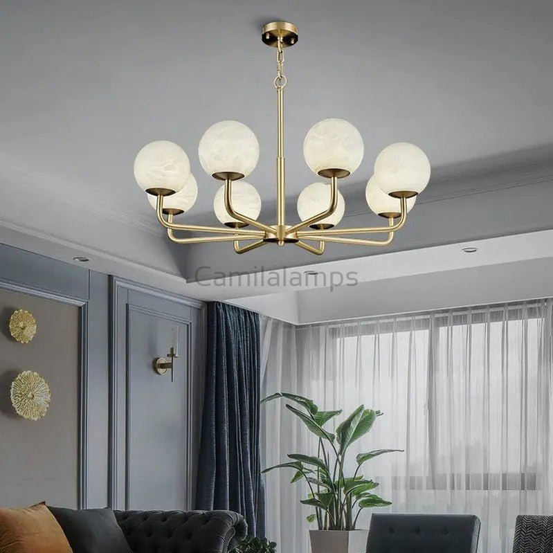 Alabaster Modern Global Dining Chandelier - Camilalamps - Alaba - 1368 - 6 Lig - 1
