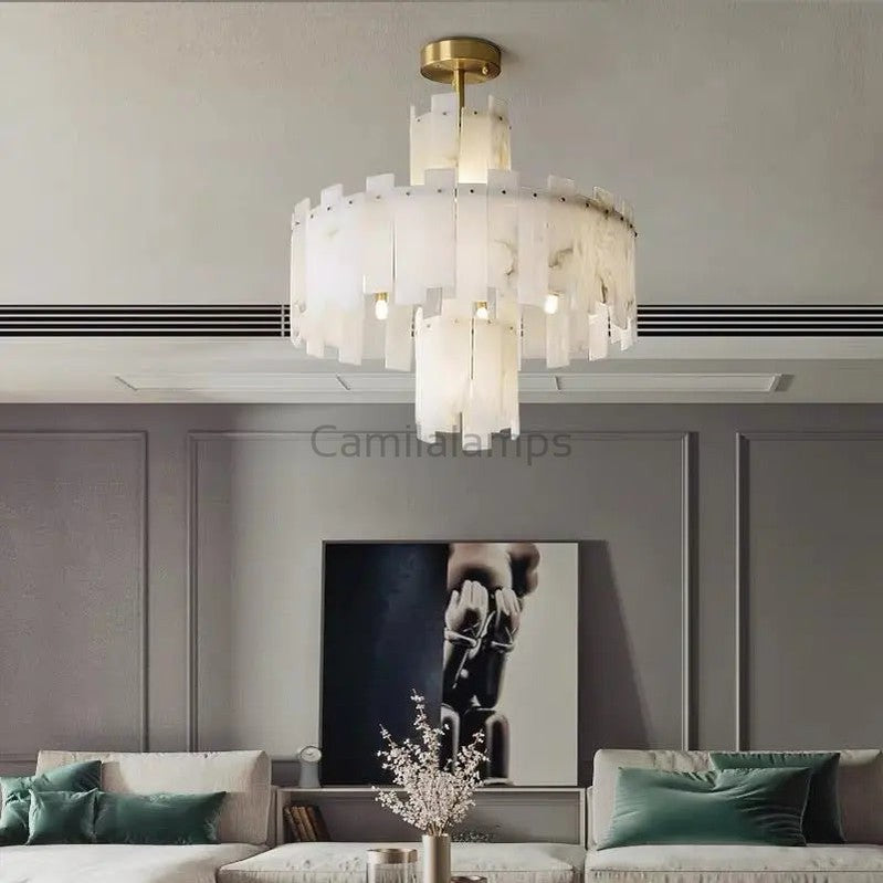 Spain Alabaster Round Modern Chandeliers