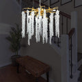 Doris White Crystal Branch Round Chandelier D20.5