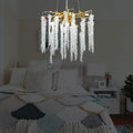 Doris White Crystal Branch Round Chandelier D20.5