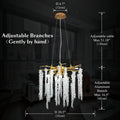 Doris White Crystal Branch Round Chandelier D20.5