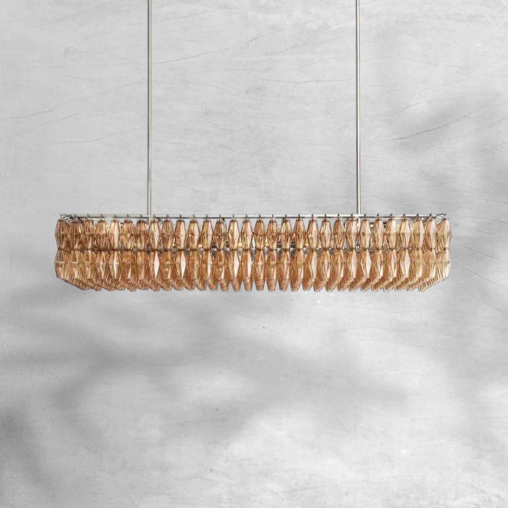 Chiaravalle Glass Rectangular Chandelier 74" - Camilalamps - CA-Chiaravalle-RC7404