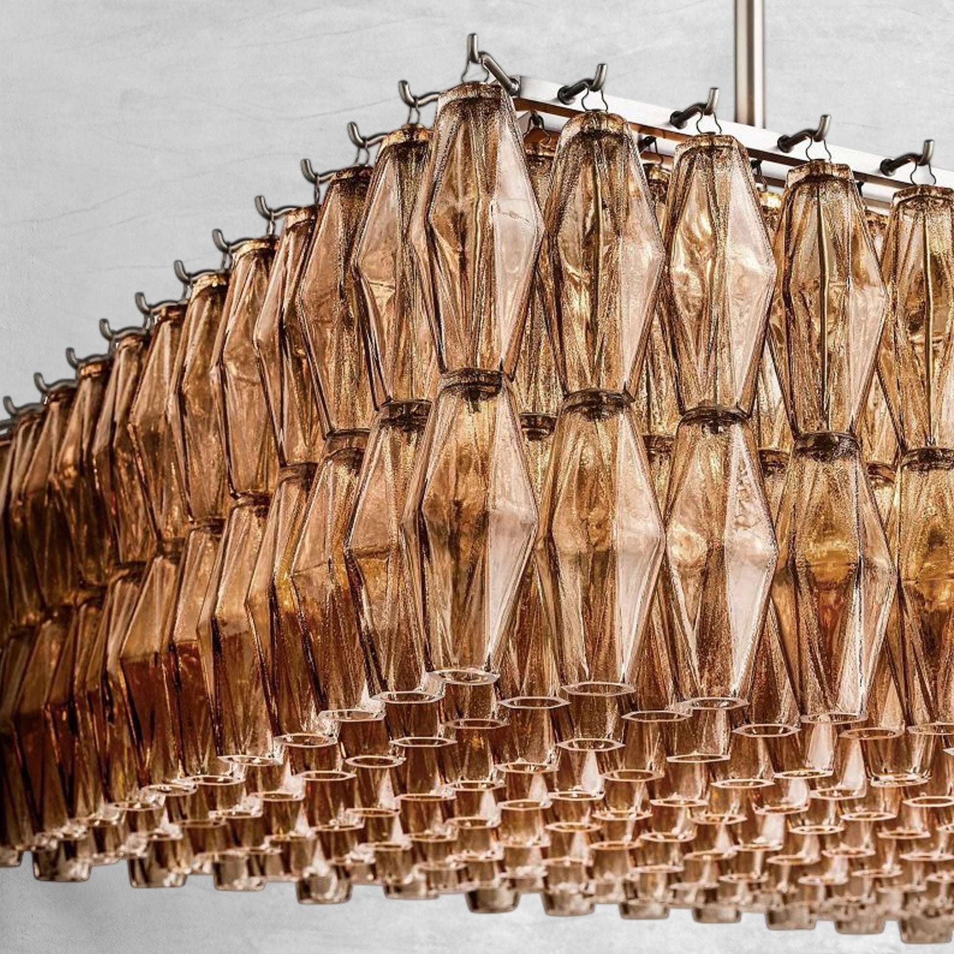 Chiaravalle Glass Rectangular Chandelier 74" - Camilalamps - CA-Chiaravalle-RC7404