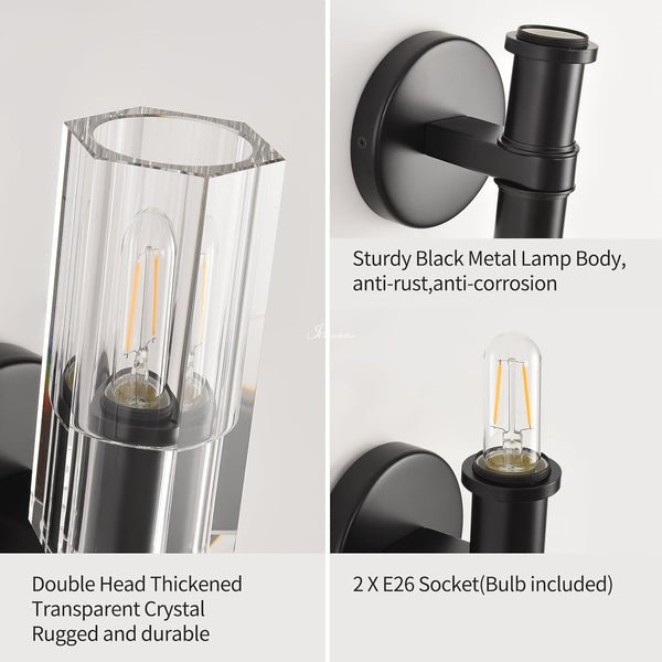 Arcachen Crystal 2 Lights Wall Sconce - Camilalamps - CA8871-1650