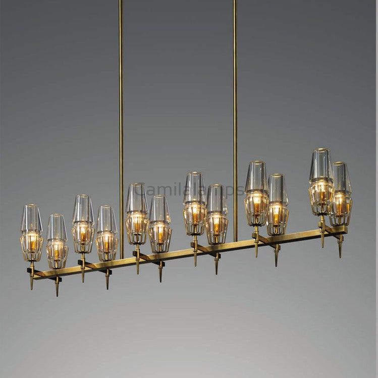 Howar Glass Round Chandelier Brass