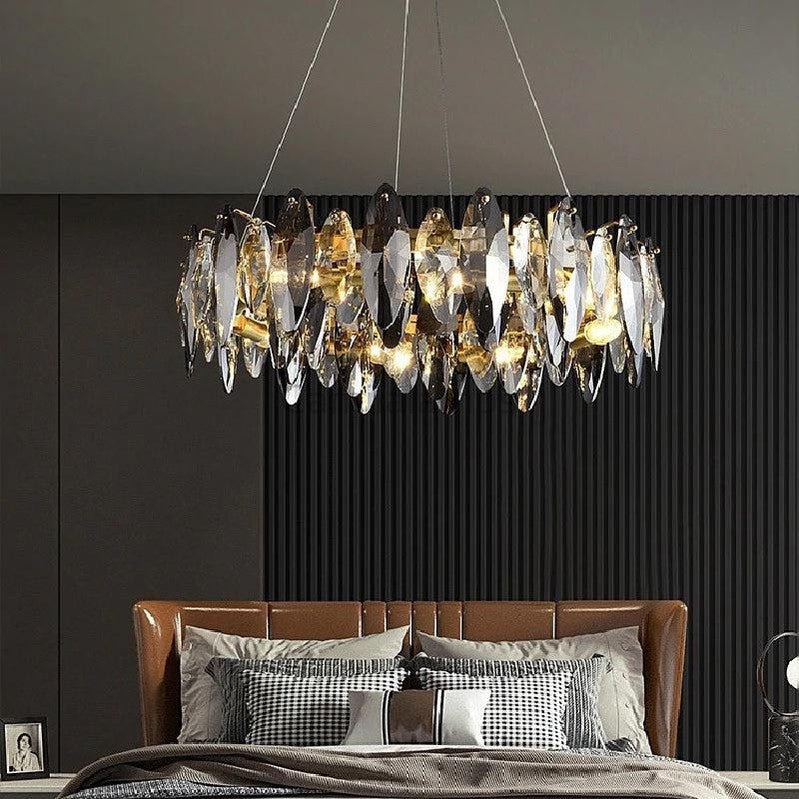Denise Modern Round Smoke Crystal Chandelier - Camilalamps - ILM0420
