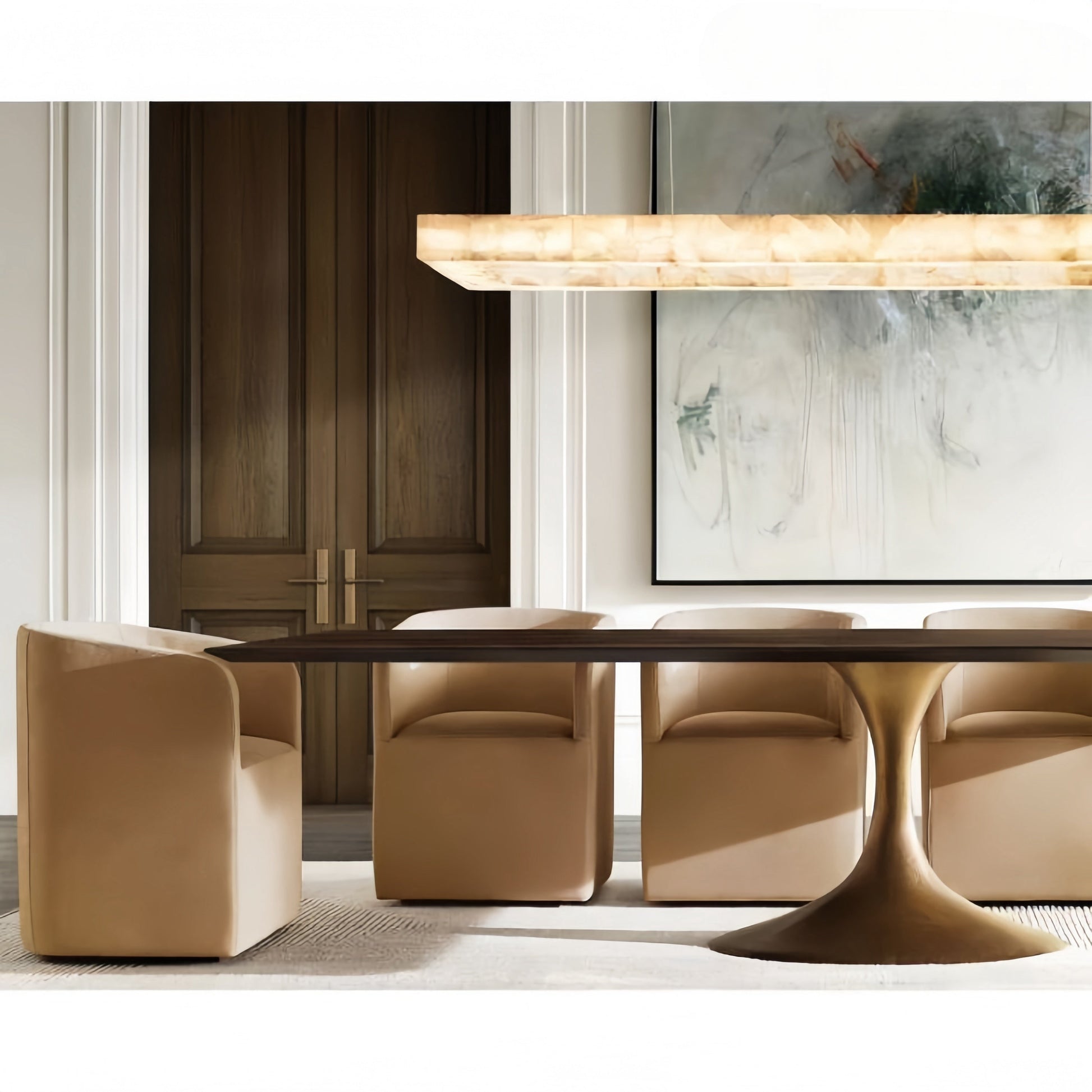 Rivaga Rectangular Calcite Chandelier 54"72" - Camilalamps - CA-DE2023-C0705