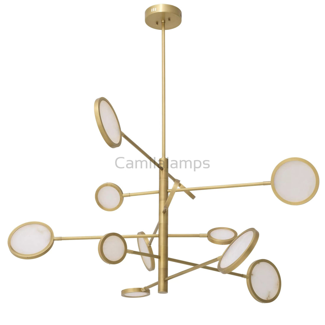 Domani Modern Brass Chandelier - (Antique Brass Finish | Alabaster) - Eichholtz