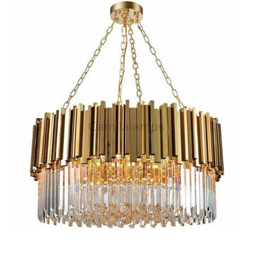 Harper Gold Plated Round Crystal Chandelier