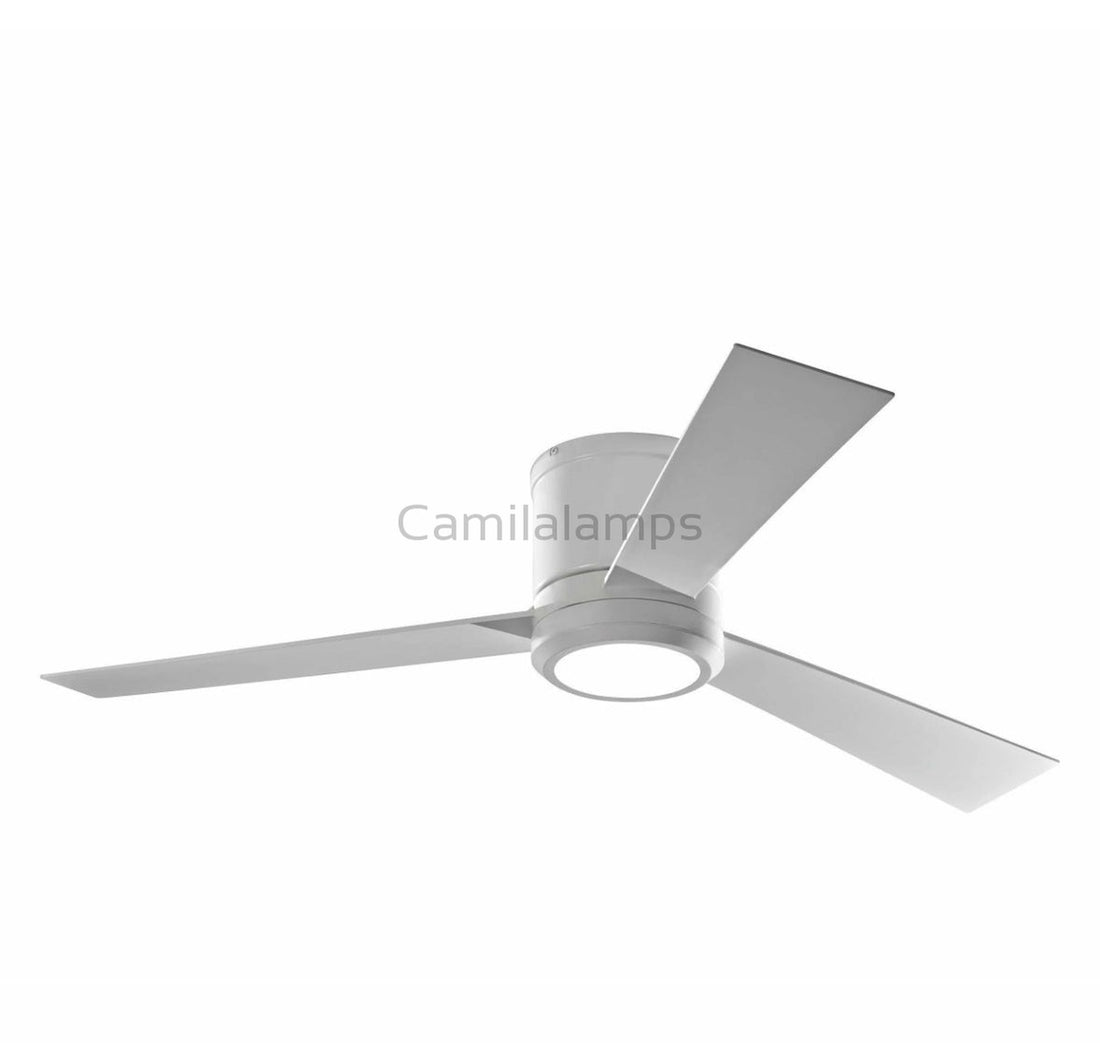 52 Inch Flush Mount Contemporary Indoor LED Ceiling Fan with Light, Remote（Qty：1000）