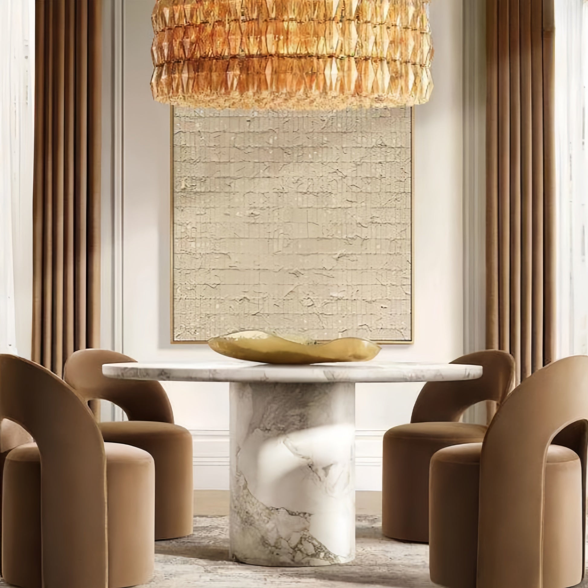 Chiaravalle Smoke Glass Round Chandelier 37"47‘’62‘’ - Camilalamps - CA-Chiar-Nickel001