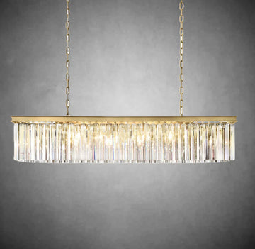Falria Single-Tier Rectangular Crystal Rod Chandelier