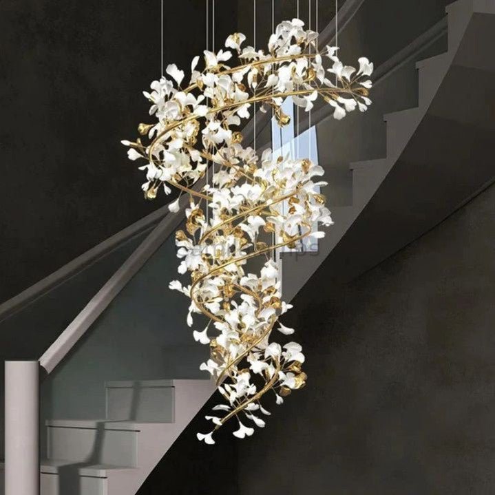 Ginkgo Cascading B (Spiral) Branch Chandelier - Camilalamps - CA - GI2023 - C1425