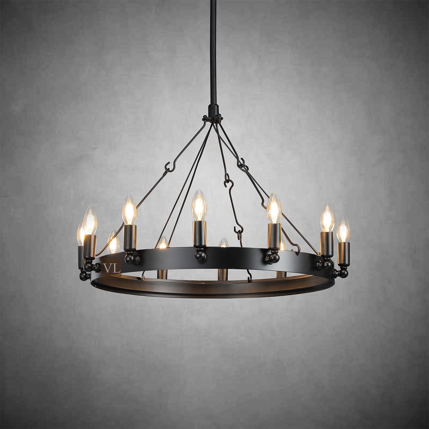Coviro Vintage Filament Round Chandelier 26"/38"/50"/73" - Camilalamps - CA-h-19218