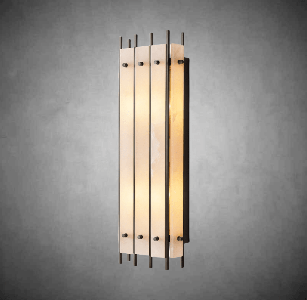 Sun Marcus Alabaster Grand Rectangular Sconce - Camilalamps - CA - Sun0428